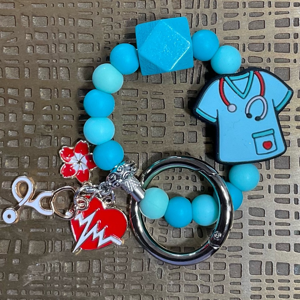 Nurse Theme Mini Keychain / Tumbler Cup Charm / Purse Charm - Teal